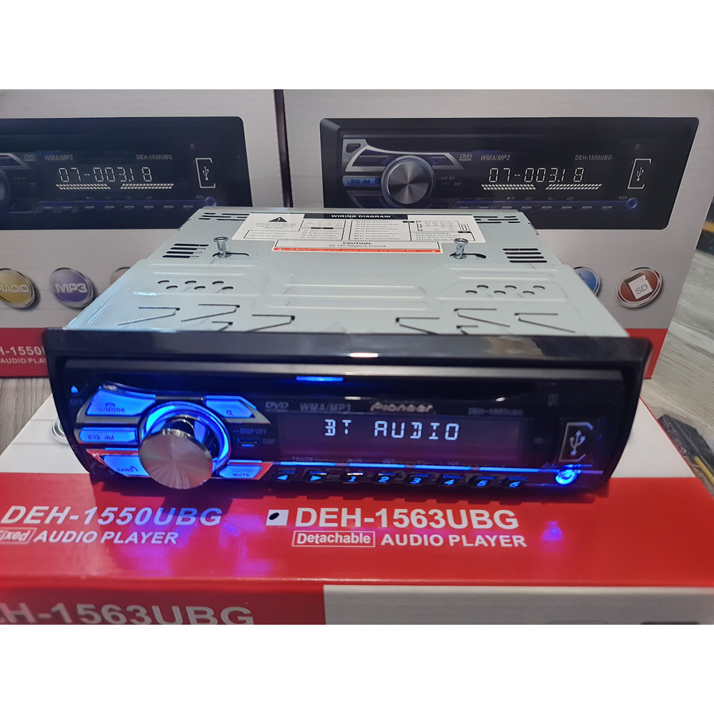 Đầu Đĩa DVD Ô Tô PIONEER-1563 Kết Nối Bluetooth/ USB/ AUX/ Thẻ Nhớ Micro SD/ Radio - Lắp Được Cho Mọi Xe Ô Tô 12V