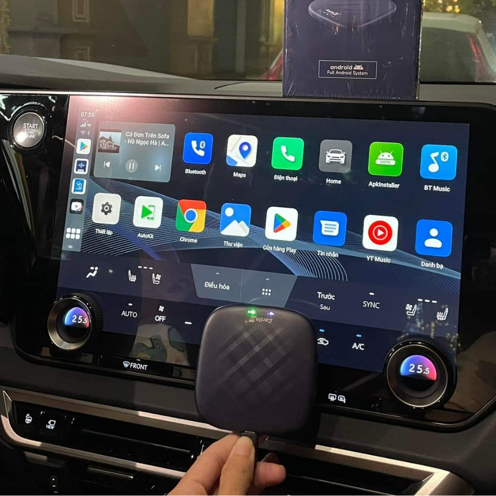 Bộ Carplay Android Box Carlinkit Tbox Plus dành cho ô tô - Android 12 - Ram 4GB,Bộ nhớ 64GB - Snapdragon 8 nhân SDM6125