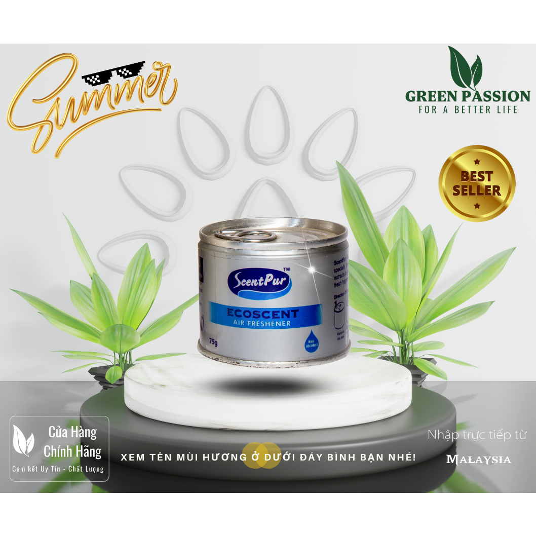 Tinh dầu thơm phòng Ecoscent cao cấp ScentPur 75g Với 08 hương thơm