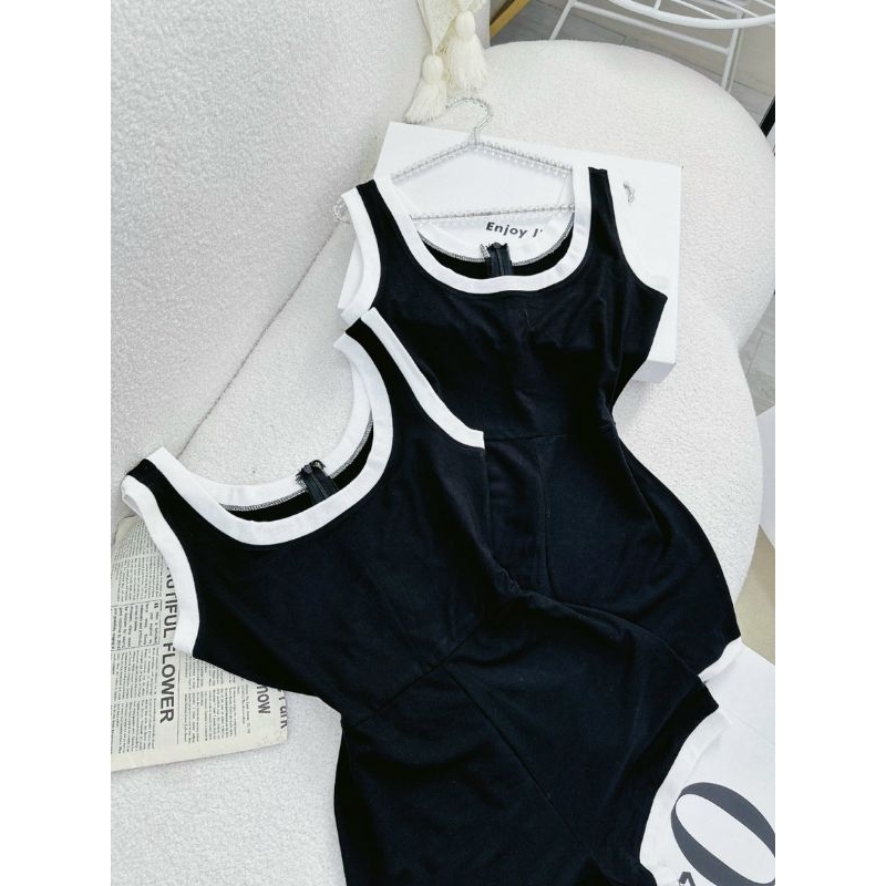 Jumsuit Nữ Bigsize Dây Kéo Đồ Bơi 1 Mảnh Bigsize Thun Gân