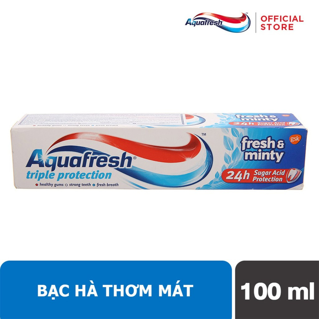 Kem Đánh Răng Aquafresh Fresh & Minty Bạc Hà Thơm Mát 100ml