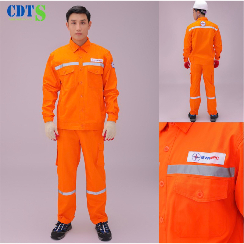 BỘ QUẦN ÁO ĐIỆN LỰC ĐỒNG PHỤC BẢO HỘ LOGO EVN CAO CẤP - CÓ BIG SIZE 100% COTTON