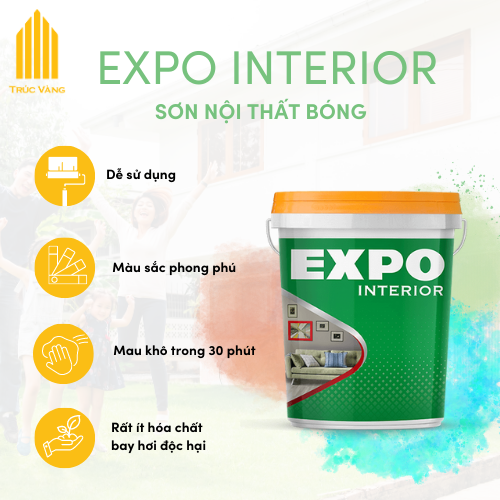 Sơn nội thất Expo Interior Bóng Mờ 18L (ĐỦ MÀU)
