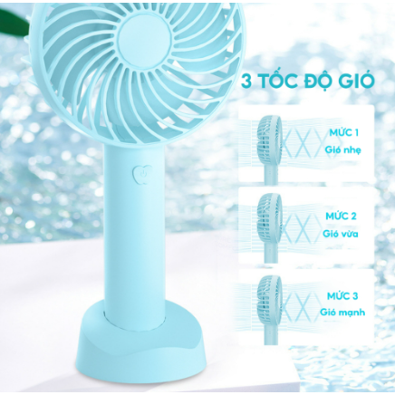 [QUÀ TẶNG KHÔNG BÁN] Quạt mini cầm tay tích điện 3 chế độ gió có đế để bàn tiện lợi sạc USB nhanh chóng