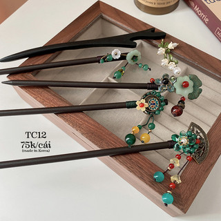 Trâm cài cổ trang thân gỗ cao cấp