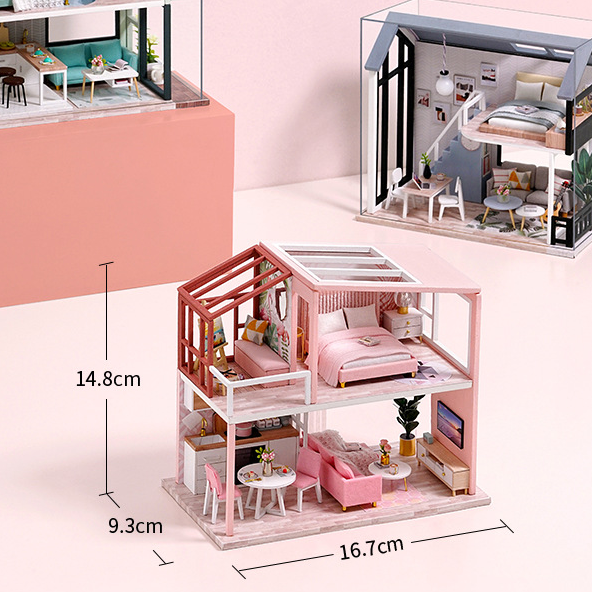 Combo nhà búp bê tự làm mô hình DIY dollhouse QL-003