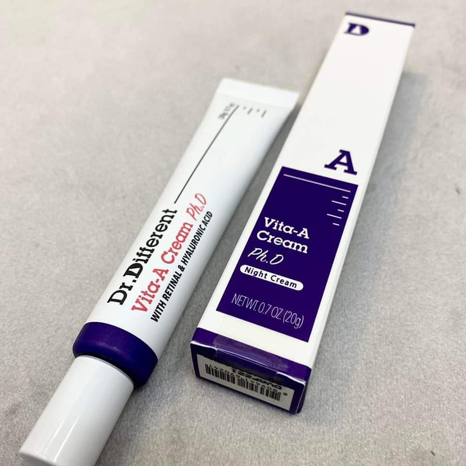 Kem dưỡng trẻ hoá da Dr. Different Retinal Tím 0.12% Vita- A Cream Night Treatment 20g