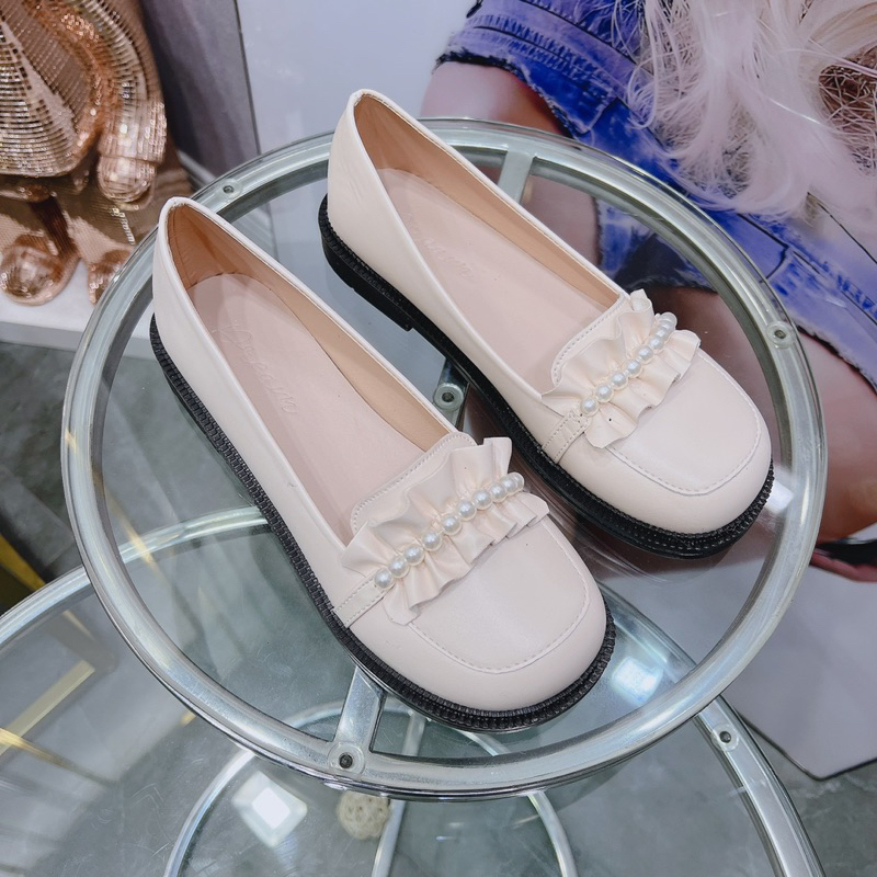 Giày lolita bèo nhún quai ngọc siêu xinh- form hơi rộng xíu-