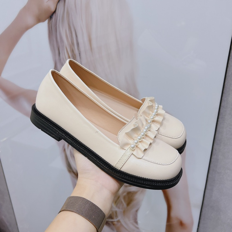 Giày lolita bèo nhún quai ngọc siêu xinh- form hơi rộng xíu-