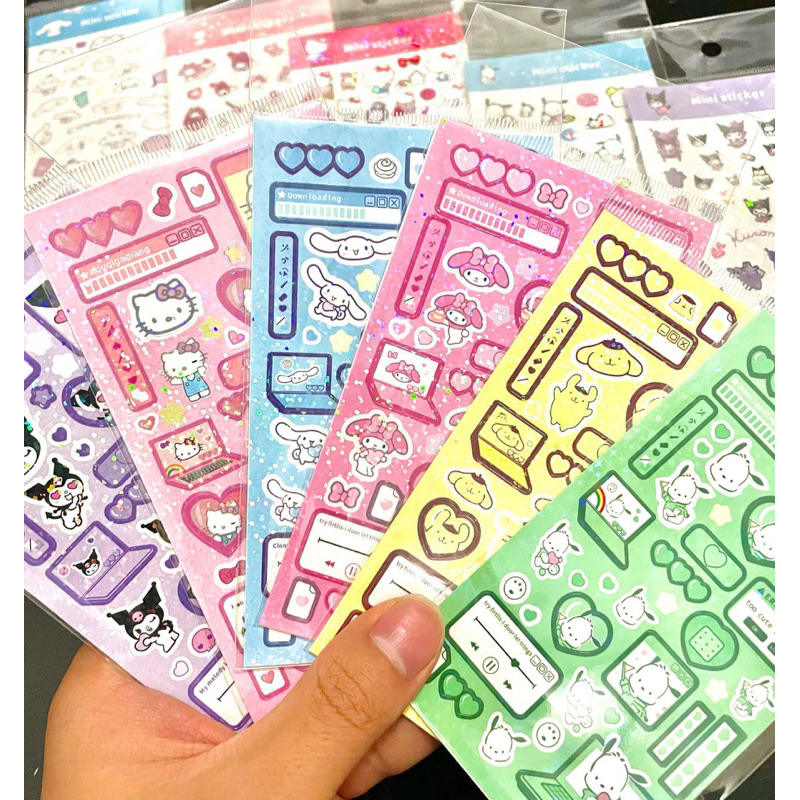 Sticker trang trí hoạt hình kim tuyến xinh xắn