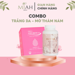Combo kẹo ngậm 6S Shining Pearl và collagen thủy phân Dailish Aqua giúp trắng da, mờ thâm nám