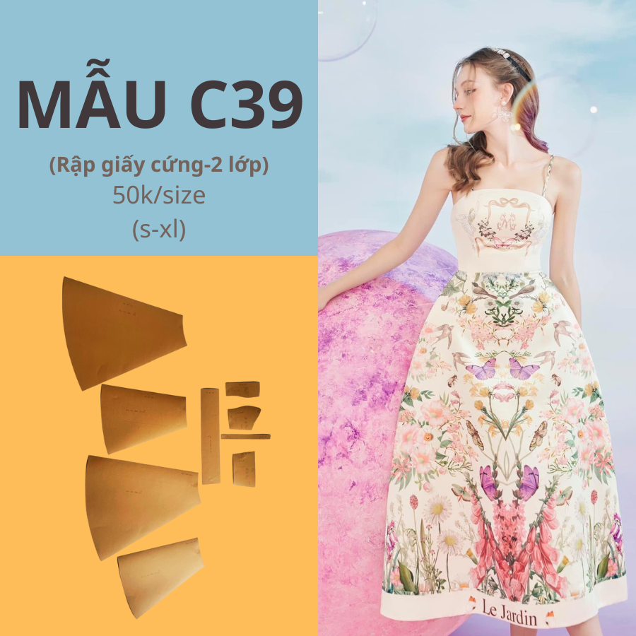 RẬP GIẤY CỨNG CẮT SẴN C39 ĐẦM 2 DÂY