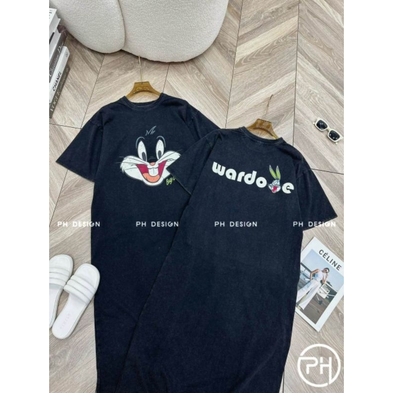 Váy cotton mốc thỏ
