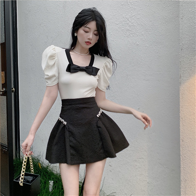 Chân váy ngắn dáng xòe cạp cao đẹp hàng QC VN657