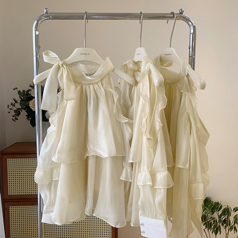 Áo nứ bèo tầng khoét vai chất tơ đẹp hàng QC VN353