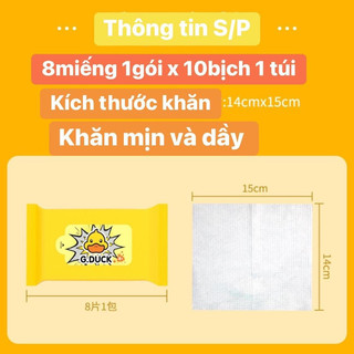 Khăn ướt 1 túi 10bịch mini con vịt