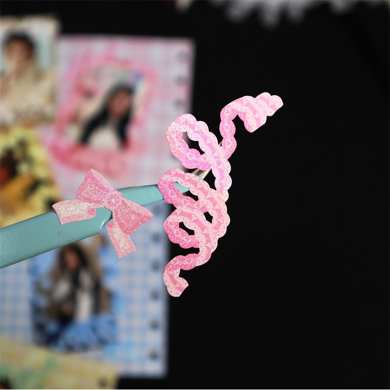 Sticker trang trí ruy băng hologram hàn quốc xinh xắn