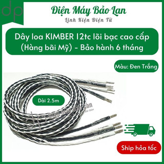 Dây loa kimber 12tc lõi bạc cao cấp có 2 màu đen trắng và vàng bơ - điện máy bảo lan
