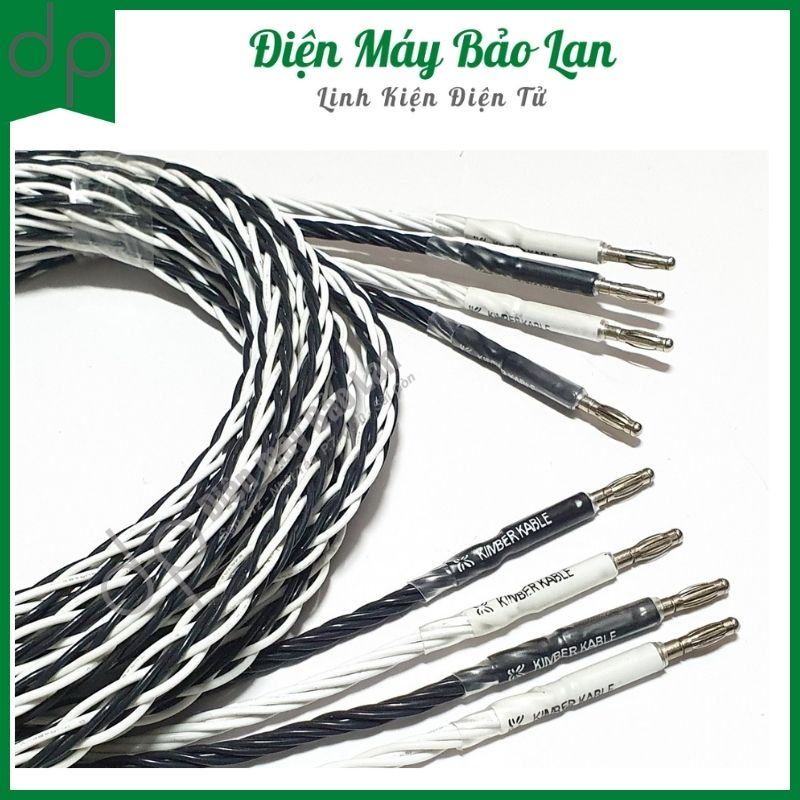Dây loa KIMBER 12tc lõi bạc cao cấp  có 2 màu đen trắng và vàng bơ - Điện Máy Bảo Lan