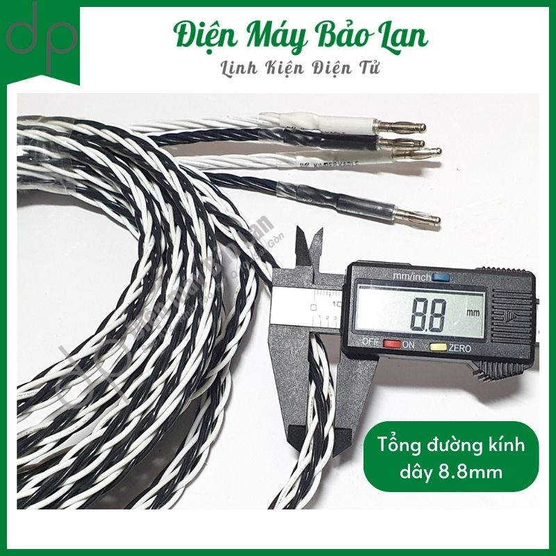 Dây loa KIMBER 12tc lõi bạc cao cấp  có 2 màu đen trắng và vàng bơ - Điện Máy Bảo Lan