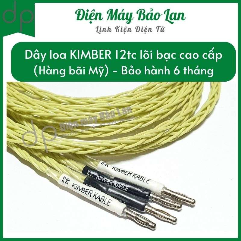 Dây loa Kimber 12tc lõi bạc cao cấp  màu vàng bơ dài 2.5 mét , BH 6 tháng - Điện Máy Bảo Lan