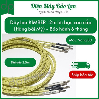 Dây loa kimber 12tc lõi bạc cao cấp màu vàng bơ dài 2.5 mét , bh 6 tháng - điện máy bảo lan