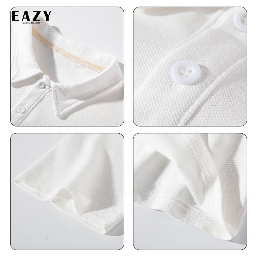 Áo polo nam tay lỡ form rộng thời trang EAZY - PL01 , Áo phông có cổ nam oversize chất liệu cao cấp màu đen trắng | BigBuy360 - bigbuy360.vn
