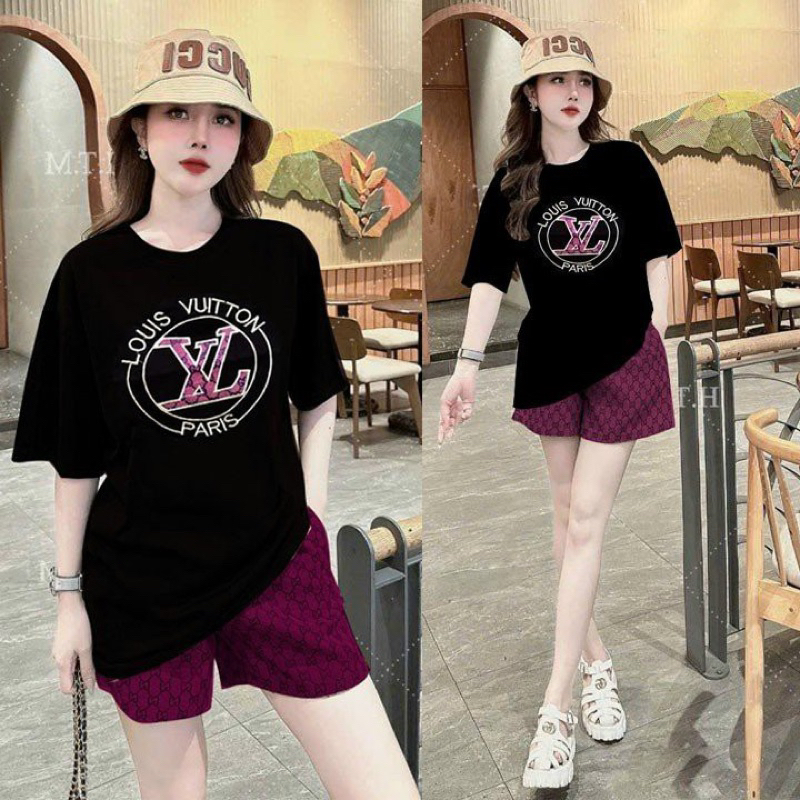 BỘ SHORT ÁO THÊU QUẦN VẢI BỐ DÀY ĐỨNG PHOM