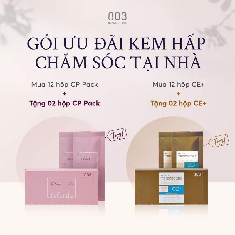 Kem hấp tóc tại nhà Number Three 003 CE, CP Pack hộp 4*12g