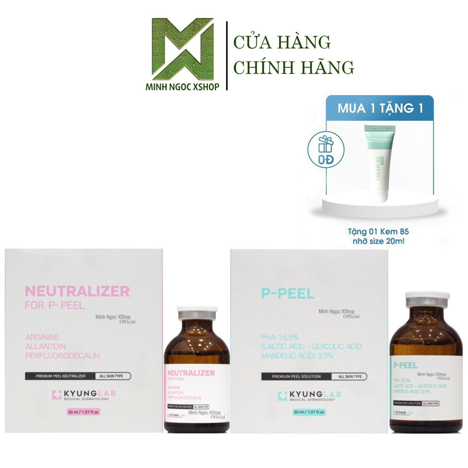 Peel da KyungLab P-Peel + Neutralizer thay da sinh học - tái sinh làn da không gây bong tróc da