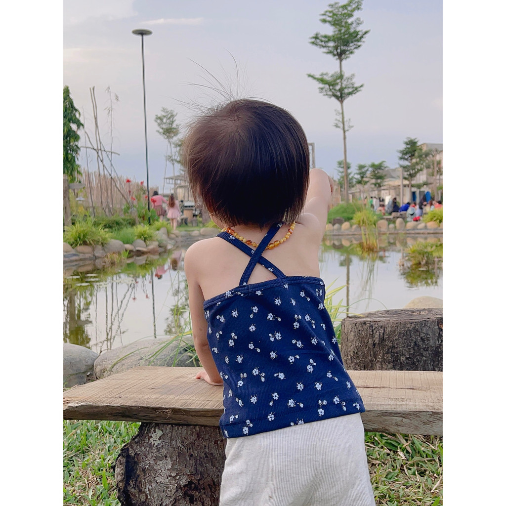 Áo 2 dây cho bé gái ôm body, áo dây chéo cho bé gái thun gân cotton 100% 7-27kg - TAOHOUSE