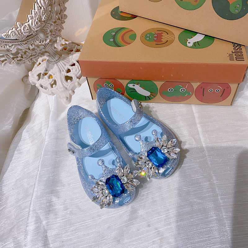Giầy nhựa thơm melissa Elsa đính pha lê tuyết siêu xinh cho bé gái từ 1-7 tuổi