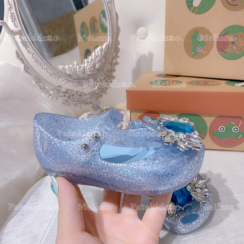 Giầy nhựa thơm melissa Elsa đính pha lê tuyết siêu xinh cho bé gái từ 1-7 tuổi