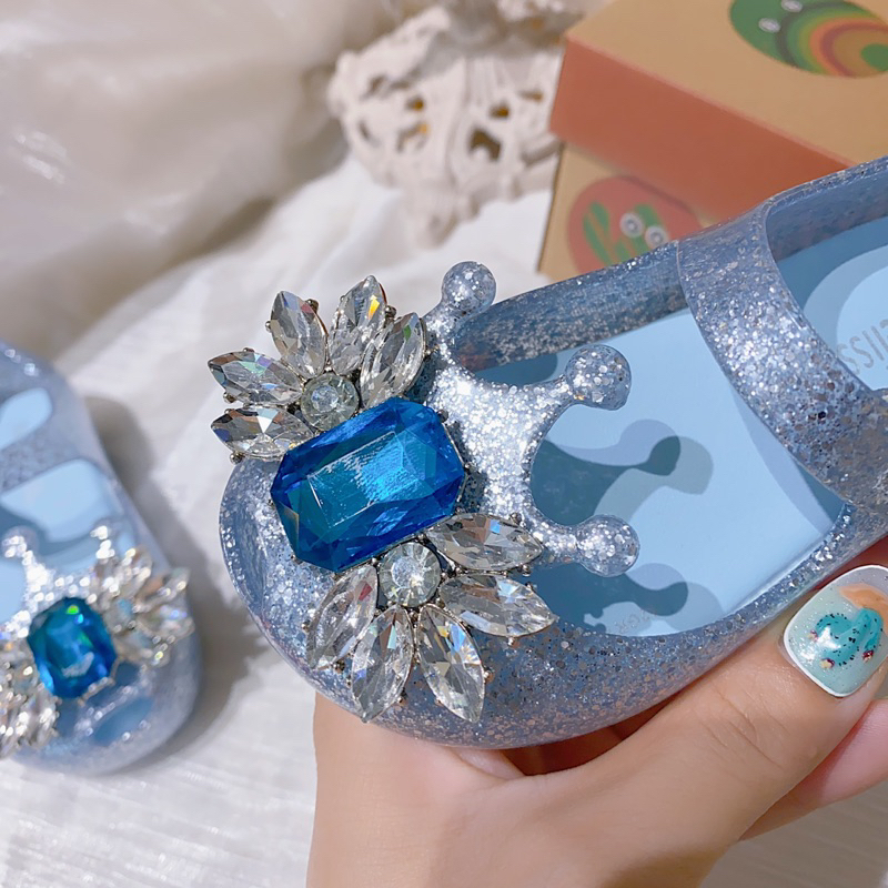 Giầy nhựa thơm melissa Elsa đính pha lê tuyết siêu xinh cho bé gái từ 1-7 tuổi