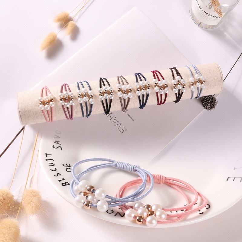dây buộc tóc hạt trai 7