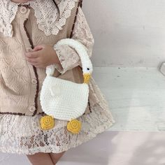TÚI LEN HANDMADE HÌNH CON VỊT TRẮNG DỄ THƯƠNG - HÀNG ĐẶT TRƯỚC Ạ