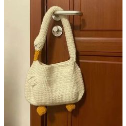 TÚI LEN HANDMADE HÌNH CON VỊT TRẮNG DỄ THƯƠNG - HÀNG ĐẶT TRƯỚC Ạ