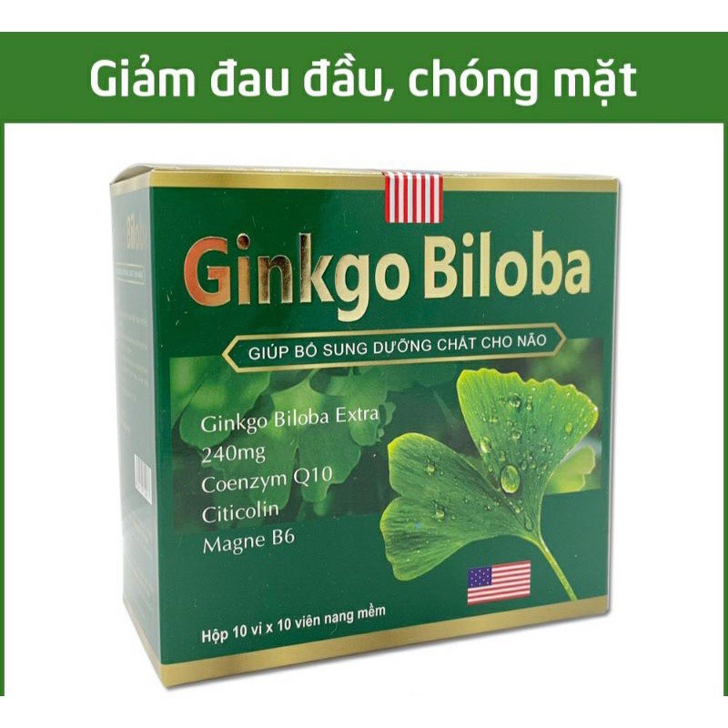 Hoạt huyết dưỡng não GINKGO BILOBA 240mg xanh đậm giúp bổ sung dưỡng chất cho não tăng cường lưu thông máu lên não