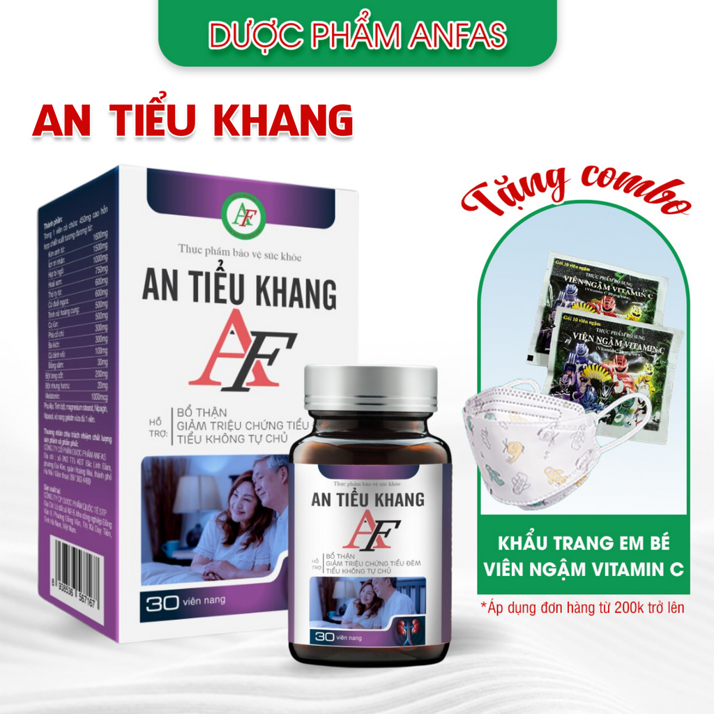 Viên uống An Tiểu Khang Ramukid (lọ 30v) giảm tiểu đêm, tiểu nhiều lần, bổ thận, giảm nguy cơ sỏi thận