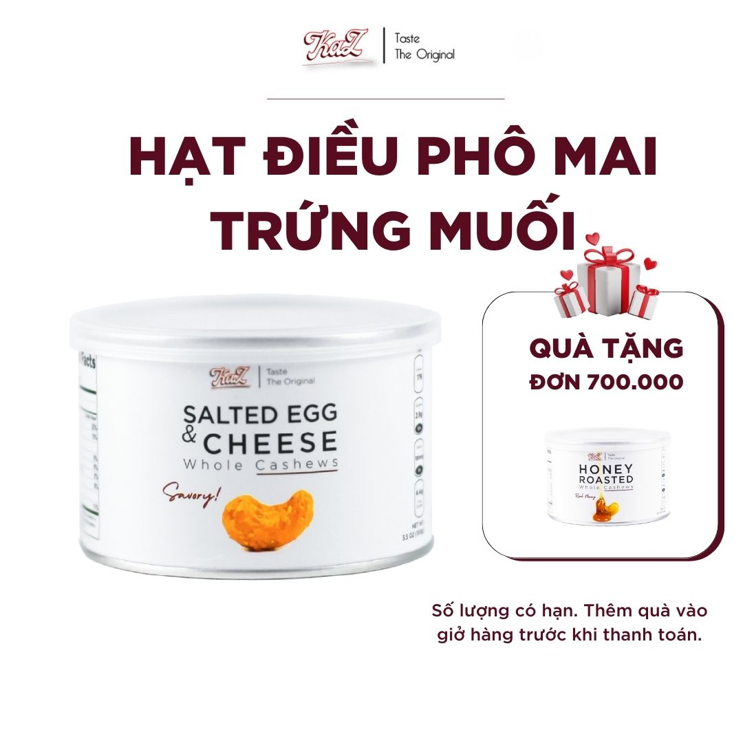 Hạt Điều Phô Mai Trứng Muối Kaz 250g, 100g - Salted Egg Yolk & Cheese Cashews