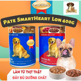 Pate cho chó Smartheart lon 400g vị Thịt Bò, Gà, Gan - Thức ăn cho chó mọi lứa tuổi