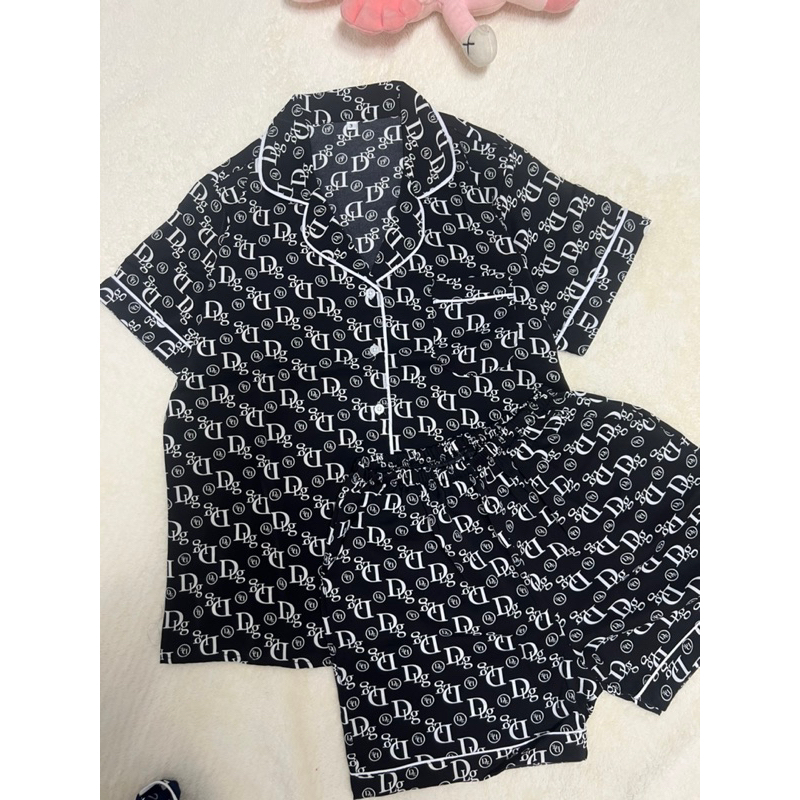 Đồ Ngủ Nữ Bộ Pijama Tay Cộc Vải Lụa Mềm