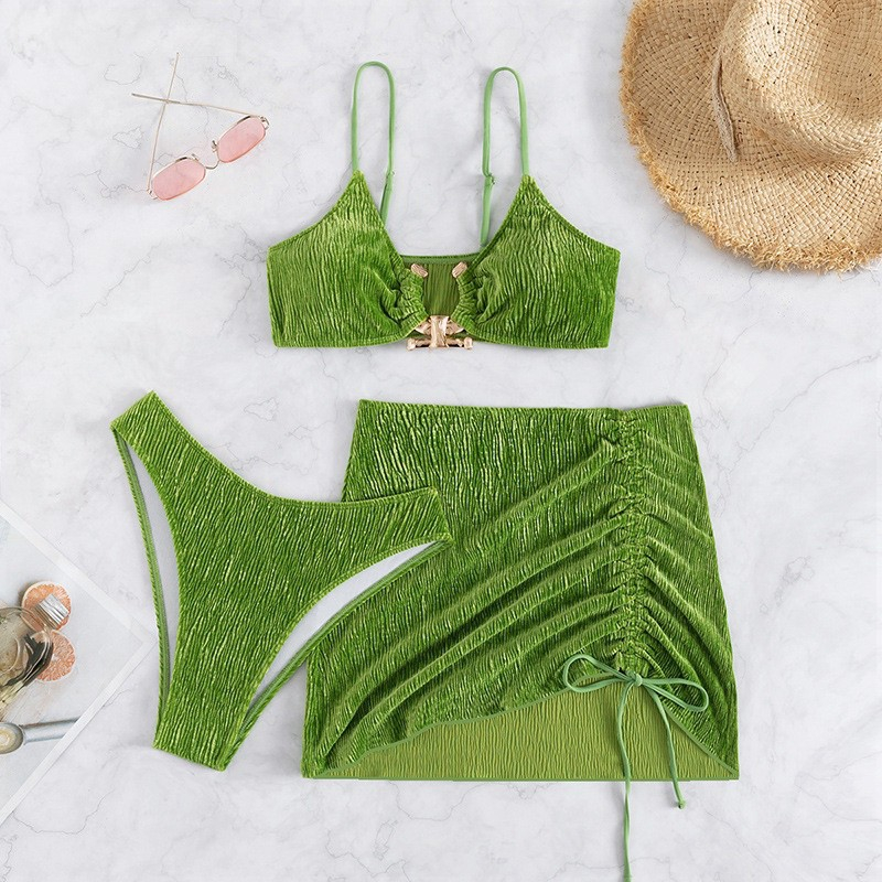 Bikini 3 mảnh tăm nhung Tuvada, đồ bơi nữ sexy , áo tắm đi biển gợi cảm cao cấp - BTH04