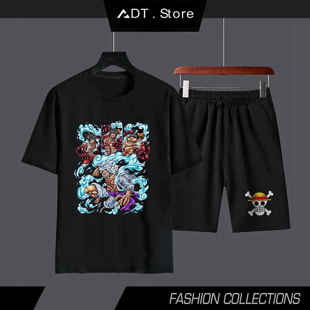 6 Mẫu Combo Áo Thun + Quần One Piece - Mẫu mới hình in sắc nét anime