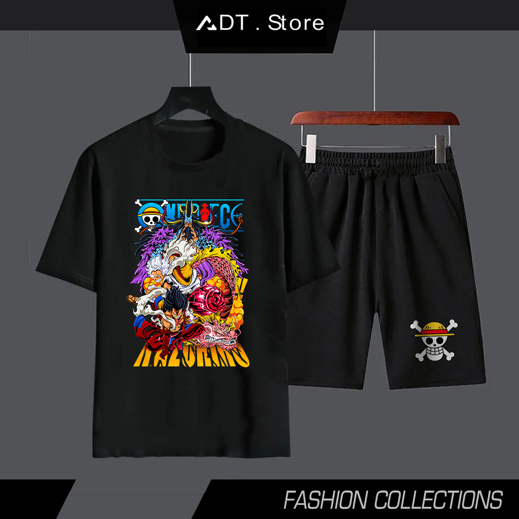 6 Mẫu Combo Áo Thun + Quần One Piece - Mẫu mới hình in sắc nét anime