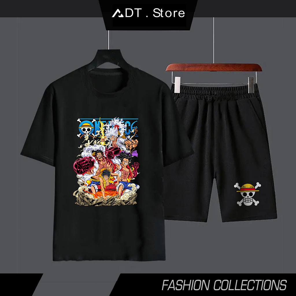 6 Mẫu Combo Áo Thun + Quần One Piece - Mẫu mới hình in sắc nét anime