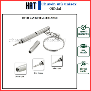 Tô vít mini vặn kính mắt, móc vít sửa gọng kính, móc chìa khoá kiêm vít 2 đầu 4 đầu sửa kính đa năng HAT style TV01