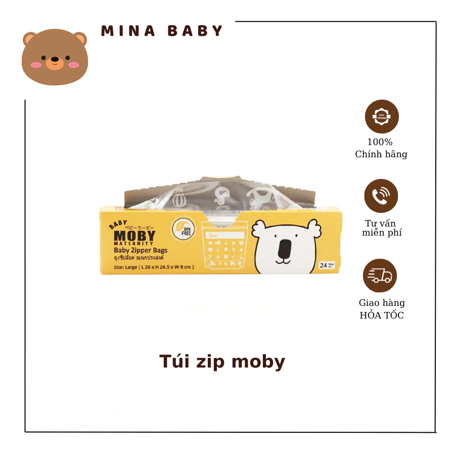 Túi zip đa năng Baby Moby (24 túi/hộp)