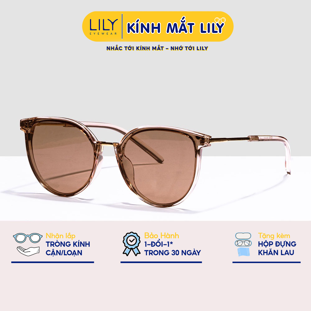 Kính mát nữ LILYEYEWEAR mắt tròn chống UV400 bảo vệ mắt đi đường đi du lịch thiết kế thời trang 5021