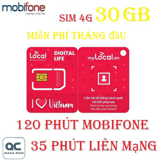 Sim 4G mobifone local DATA không giới hạn miễn phí tháng đầu